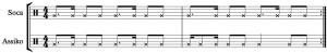 4.10 Soca and assiko rhythm notation comparison